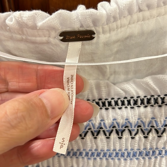 Free people wandering skies smocked top - Picture 3 of 5